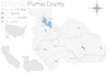 Map of Plumas County in California Royalty Free Stock Photo