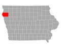 Map of Plymouth in Iowa