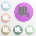 Map point badge color set. Simple glyph, flat vector of web icons for ui and ux, website or mobile application Royalty Free Stock Photo