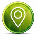 Map point icon spring bright natural green round button illustration