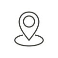 Map point icon vector. Outline pointer, line navigation symbol. Royalty Free Stock Photo