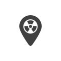 Map point radioactive zone vector icon