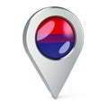 Map pointer with bisexual flag, 3D rendering Royalty Free Stock Photo