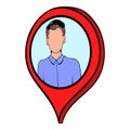 Map pointer with businessman icon cartoon
