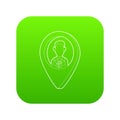 Map pointer with businessman icon green vector