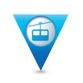 Map pointer with chair lift icon