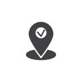 Map pointer check vector icon