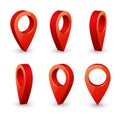 Map pointer 3d pin. Location symbols vector set isolated on white background Royalty Free Stock Photo