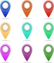 Map pointer 3d pin. Map pointer vector illustration. Location symbols. Web location point, pointer 3d arrow mark. Vector