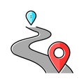 map pointer delivery color icon vector illustration