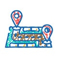 map pointer delivery icon doodle illustration