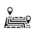 map pointer delivery glyph icon vector illustration