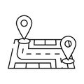map pointer delivery line icon vector illustration