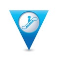 Map pointer with escalator icon