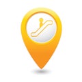 Map pointer with escalator icon