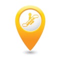 Map pointer with escalator icon