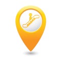 Map pointer with escalator icon