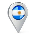 Map pointer with flag of Argentina, 3D rendering Royalty Free Stock Photo