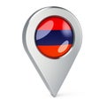 Map pointer with flag of Armenia, 3D rendering Royalty Free Stock Photo