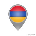 Map pointer with flag of Armenia Royalty Free Stock Photo