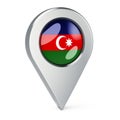 Map pointer with flag of Azerbaijan, 3D rendering Royalty Free Stock Photo