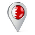 Map pointer with flag of Bahrain, 3D rendering Royalty Free Stock Photo