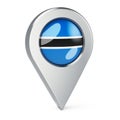 Map pointer with flag of Botswana, 3D rendering Royalty Free Stock Photo