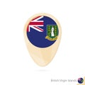 Map pointer with flag of British Virgin Islands. Orange abstract map icon