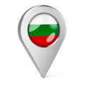 Map pointer with flag of Bulgaria, 3D rendering Royalty Free Stock Photo