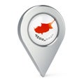 Map pointer with flag of Cyprus, 3D rendering Royalty Free Stock Photo