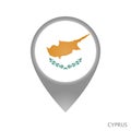 Map pointer with flag of Cyprus Royalty Free Stock Photo