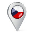 Map pointer with flag of Czech Republic, 3D rendering Royalty Free Stock Photo