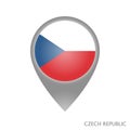 Map pointer with flag of Czech Republic Royalty Free Stock Photo