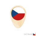Map pointer with flag of Czech Republic. Orange abstract map icon Royalty Free Stock Photo