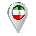 Map pointer with flag of Equatorial Guinea, 3D rendering Royalty Free Stock Photo