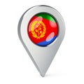 Map pointer with flag of Eritrea, 3D rendering Royalty Free Stock Photo