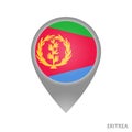 Map pointer with flag of Eritrea Royalty Free Stock Photo