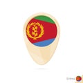 Map pointer with flag of Eritrea. Orange abstract map icon Royalty Free Stock Photo