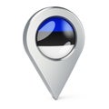 Map pointer with flag of Estonia, 3D rendering Royalty Free Stock Photo