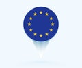 Map pointer with flag of European Union Royalty Free Stock Photo