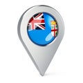 Map pointer with flag of Fiji, 3D rendering Royalty Free Stock Photo