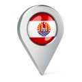 Map pointer with flag of French Polynesia, 3D rendering Royalty Free Stock Photo