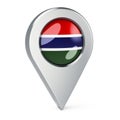 Map pointer with flag of Gambia, 3D rendering Royalty Free Stock Photo