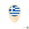 Map pointer with flag of Greece. Orange abstract map icon Royalty Free Stock Photo