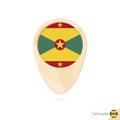 Map pointer with flag of Grenada. Orange abstract map icon Royalty Free Stock Photo