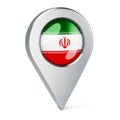 Map pointer with flag of Iran, 3D rendering Royalty Free Stock Photo