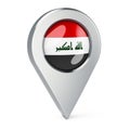 Map pointer with flag of Iraq, 3D rendering Royalty Free Stock Photo