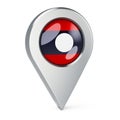 Map pointer with flag of Laos, 3D rendering Royalty Free Stock Photo