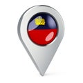 Map pointer with flag of Liechtenstein, 3D rendering Royalty Free Stock Photo