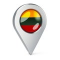 Map pointer with flag of Lithuania, 3D rendering Royalty Free Stock Photo